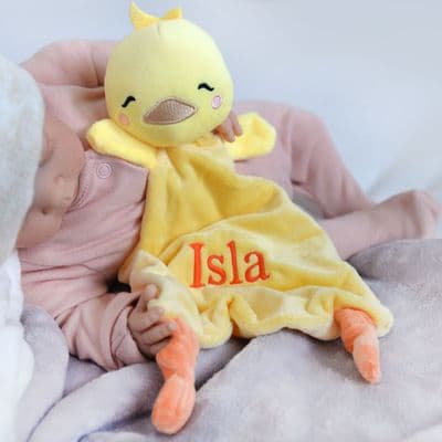 Personalised Yellow Chick Knotted Comforter