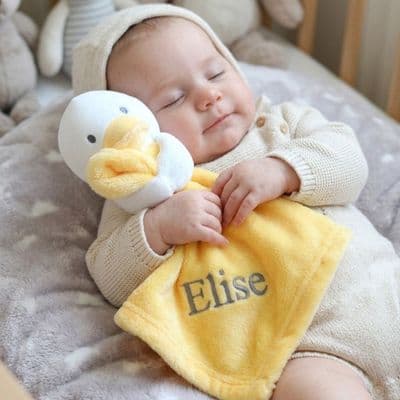 Personalised Yellow Duck Baby Comforter