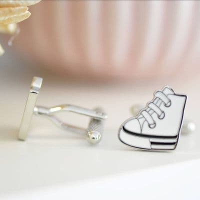 White Trainer Style Cufflinks
