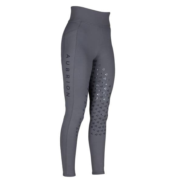 Aubrion Eltar Riding Tights, Grey - Young Rider