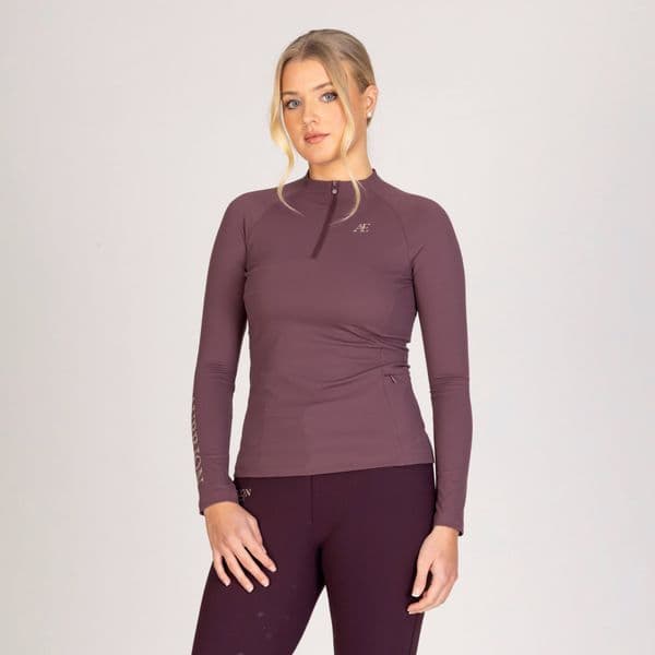 Aubrion Equestrian Winter Long  Base Layer - Thistle