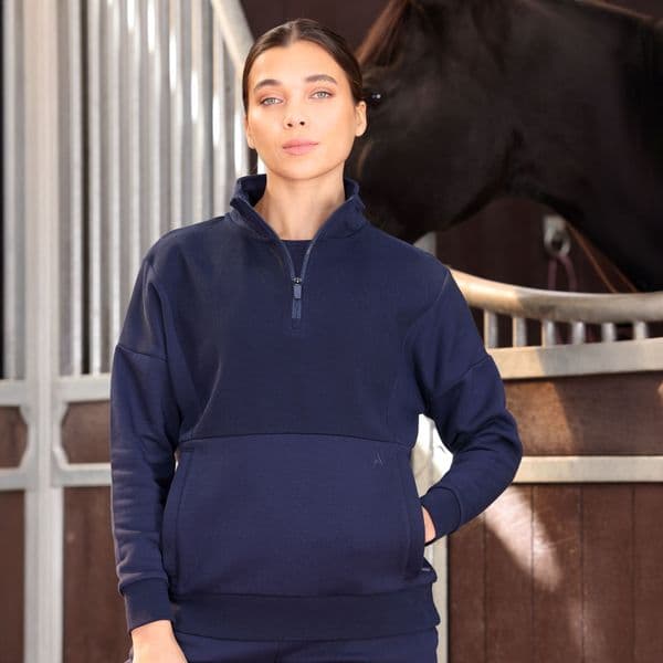 Aubrion React Quarter Zip Sweater - Midnight
