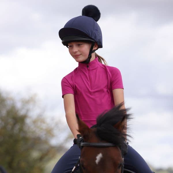 Aubrion React Short Sleeve Base Layer  - Young Rider, Fuchsia