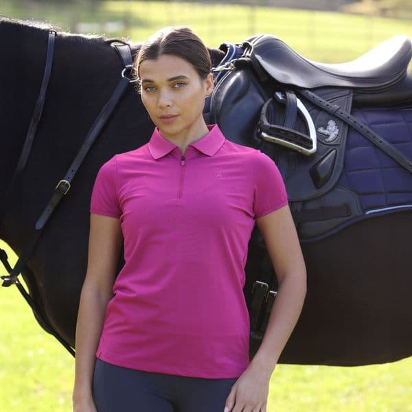 Aubrion React Tech Polo - Fuchsia