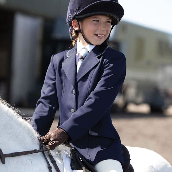 Equetech Junior Jersey Deluxe Competition Jacket Navy/Silver