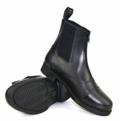 Hy Canterbury Zip Leather Jodhpur Boot Child Black