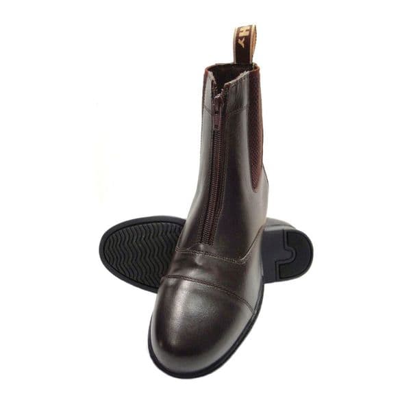 Hy Canterbury Zip Leather Jodhpur Boot Child Brown