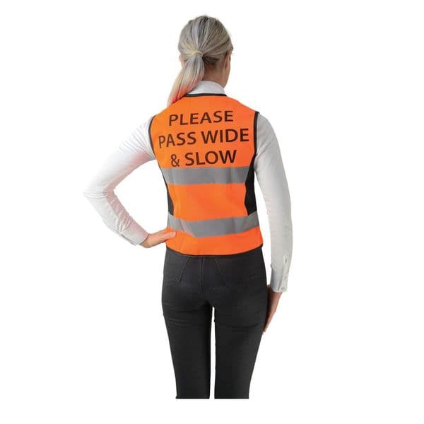 HyVIZ Waistcoat - Please Pass Wide & Slow - Orange