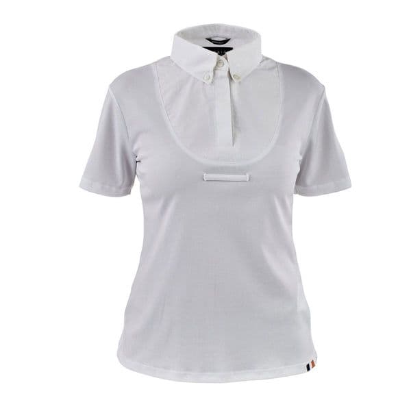 Shires Aubrion Short Sleeve Tie Shirt - Young Rider White