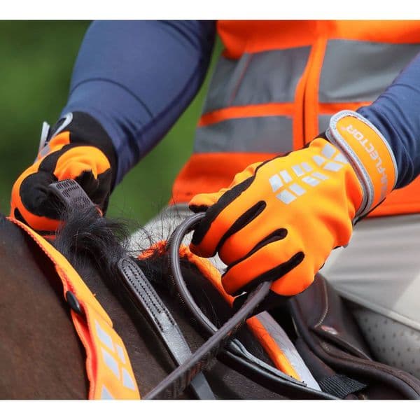 Shires Equi-Flector Riding Gloves - Orange
