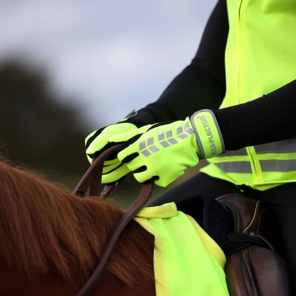 Shires Equi-Flector Riding Gloves - Yellow