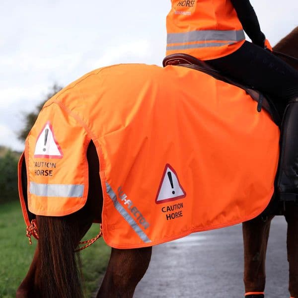 Shires Equi-Flector Waterproof Exercise Sheet - Orange