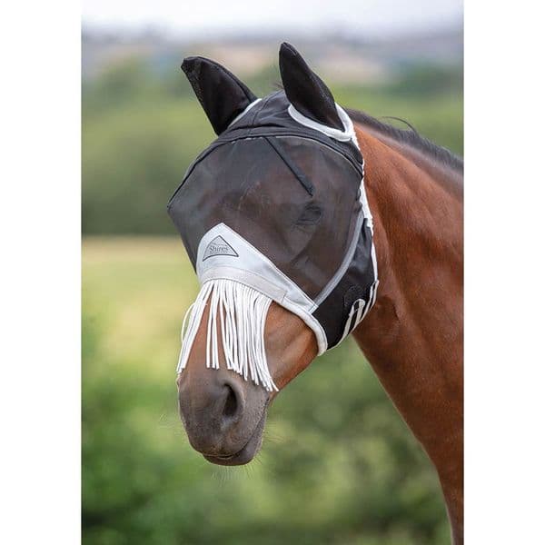 Shires FlyGuard Pro Fine Mesh Fly Mask with Nose Fringe
