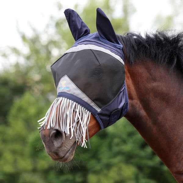 Shires FlyGuard Pro Fine Mesh Fly Mask with Nose Fringe