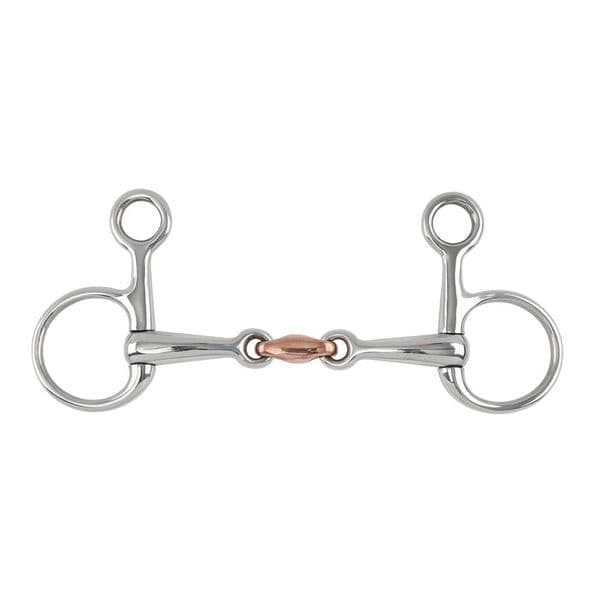 Shires Hanging Cheek Snaffle with Copper Lozenge