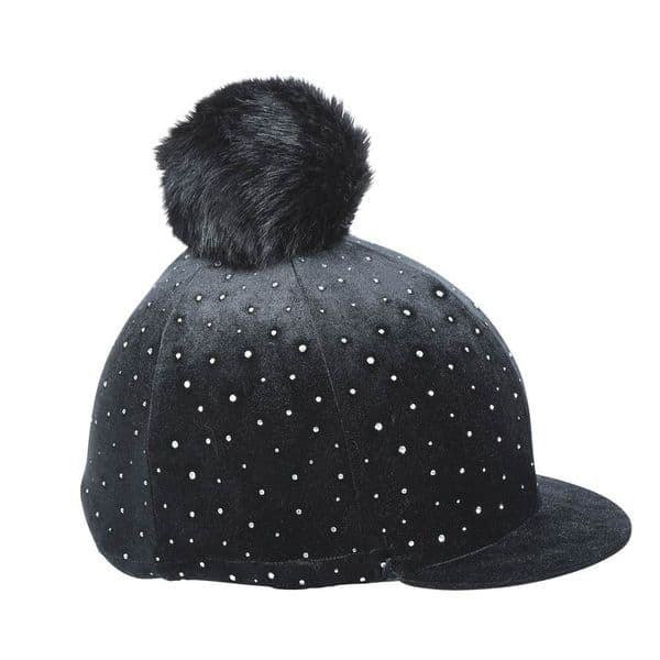 Shires Velvet Sparkle Hat Cover - Black