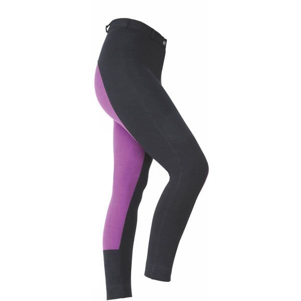 Shires Wessex Two Tone Jodhpurs - Maids Black/Purple