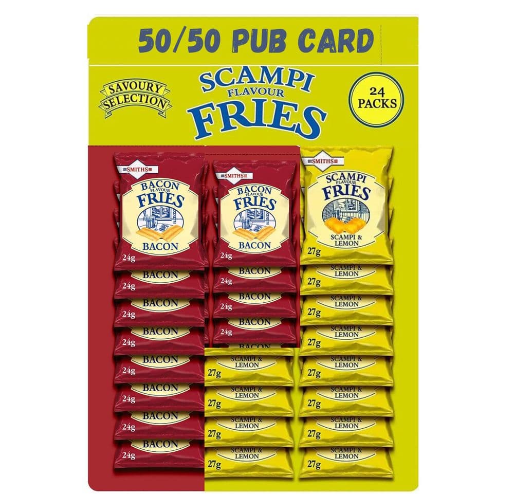 50/50 Mixed Pub Card Smith Scampi Fries and Bacon Fries 50/50 Mixed Pub Card Smith Scampi Fries and Bacon Fries