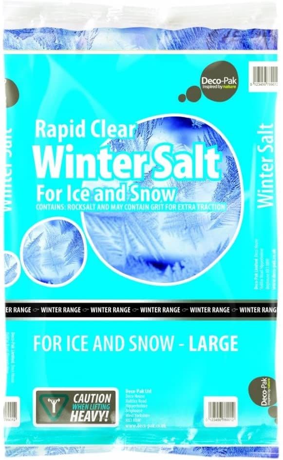 20KG RAPID CLEAR ROCK SALT WINTER GRIT FOR PATHS DRIVEWAYS SNOW ICE
