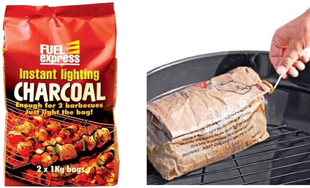 Fuel Express 12kg 12 x 1kg bags Instant Lighting Charcoal BBQ Barbecues