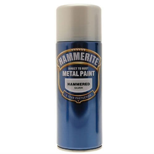 Hammerite Hammered Silver Metal Paint Aerosol Can 400ml