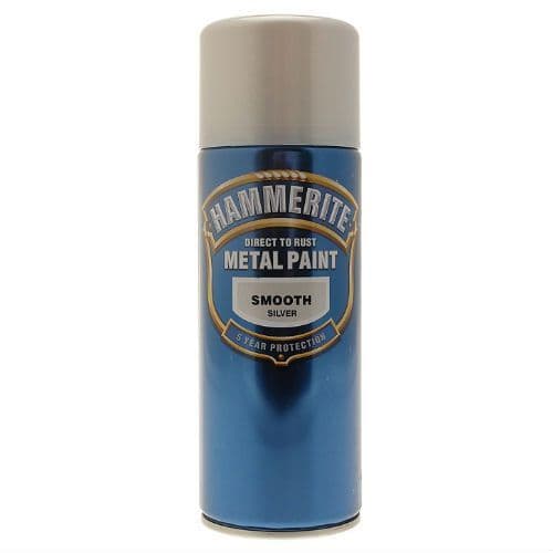 Hammerite Smooth Silver Metal Paint Spray Can 400ml