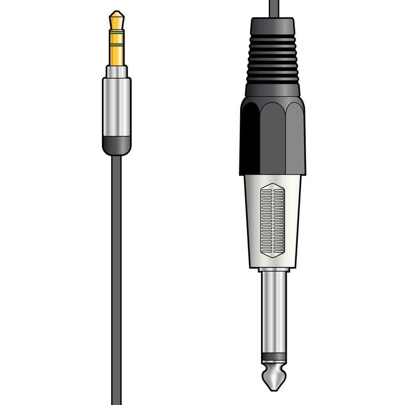 Chord Classic Audio Lead 3.5mm Stereo Jack Plug - 6.3mm Mono Jack Plug 1.5M