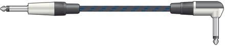 Citronic Classic Retro Braided Black/Blue 6M Right Angled To Straight Guitar Lead