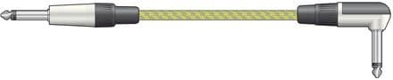 Citronic Classic Retro Braided Grey/Gold 3M Right Angled To Straight Guitar Lead