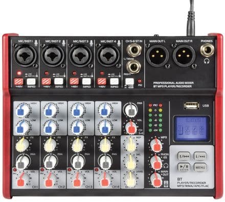 Citronic CSM-6 Compact Mixer With USB / Bluetooth