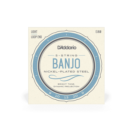 D'addario EJ60 Regular Light 9-20 Nickel-Plated 5-String Banjo Strings