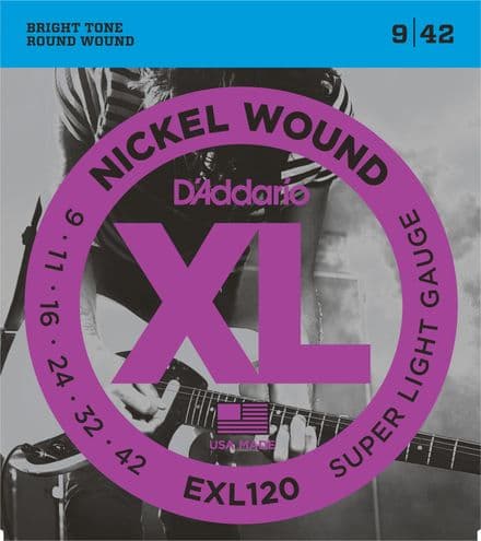 D'addario EXL120 9-42 Electric Guitar Strings
