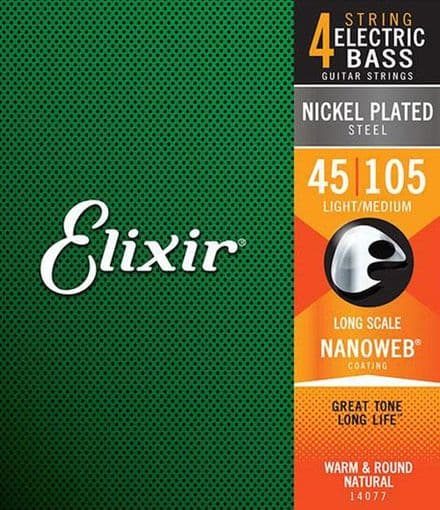 Elixir Nanoweb 45-105 Nickel-Plated Bass Strings