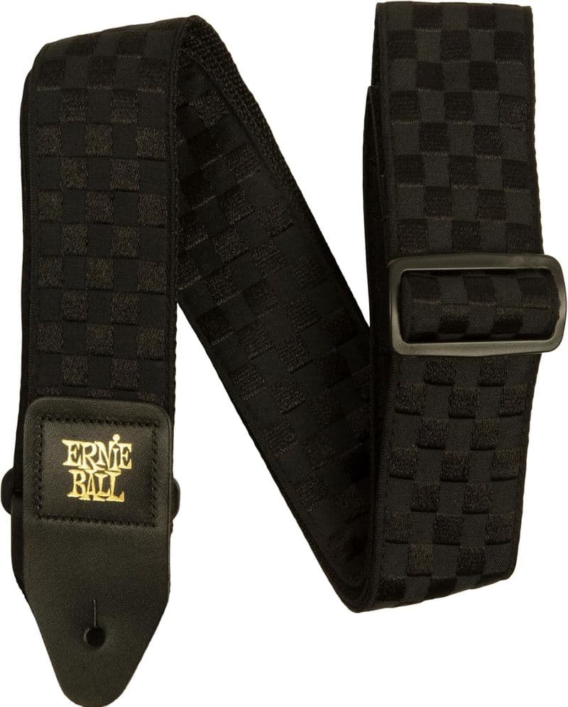 Ernie Ball Checkered Guitar Strap - Black & Grey
