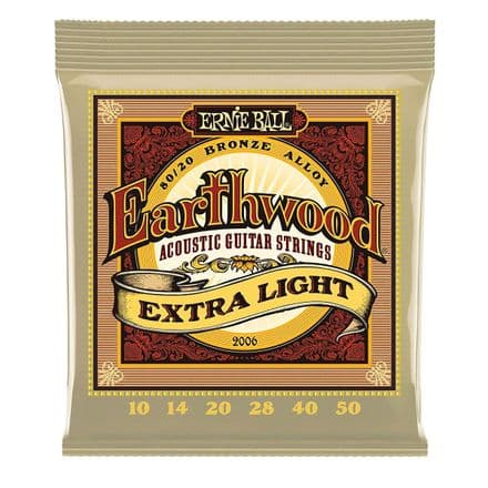 Ernie Ball Earthwood Extra-Light 80/20 Bronze Acoustic Guitar Strings - 10-50