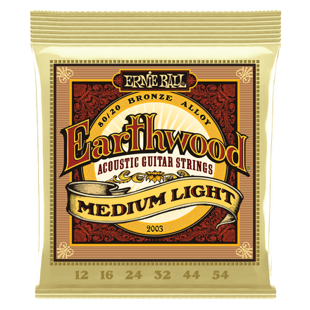 Ernie Ball Earthwood Medium Light 80/20 Bronze Acoustic Guitar Strings - 12-54