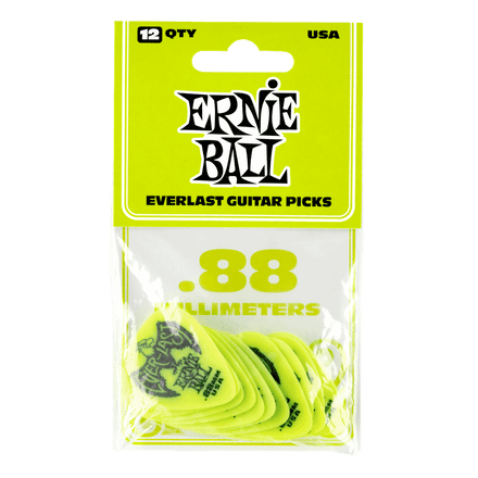 Ernie Ball EVERLAST PICKS 12-PACK GREEN .88MM