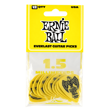 Ernie Ball EVERLAST PICKS 12-PACK YELLOW 1.5MM