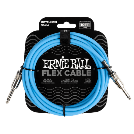 Ernie Ball FLEX INSTR CABLE STRT/STRT 10FT - BLUE