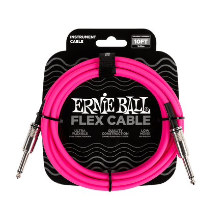 Ernie Ball FLEX INSTR CABLE STRT/STRT 10FT - PINK