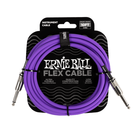 Ernie Ball FLEX INSTR CABLE STRT/STRT 10FT - PURPLE