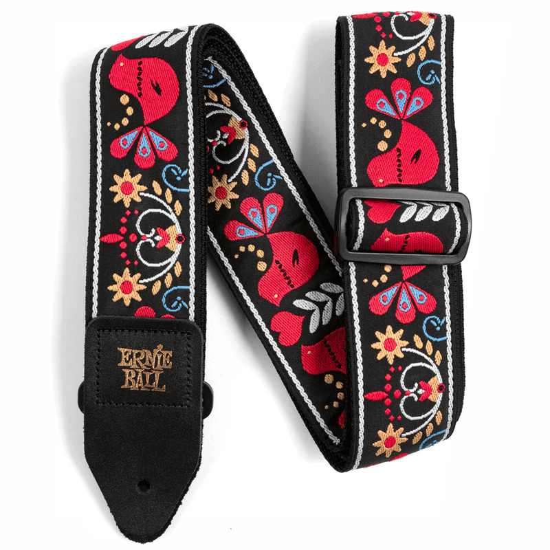 Ernie Ball STRAP JACQUARD REDBIRD RISING