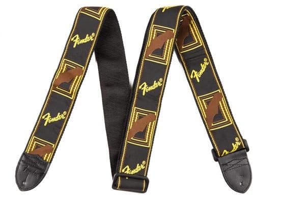 Fender Monogrammed Strap Black/Yellow/Brown