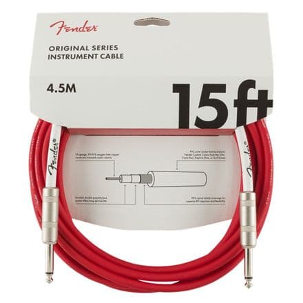 Fender Original 4.5M/15ft Straight Instrument Cable, Fiesta Red
