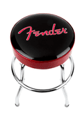 Fender® Red Sparkle Logo Barstool, Black and Red Sparkle