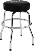 Fender® Spaghetti Logo Pick Pouch Barstool, Black and Chrome