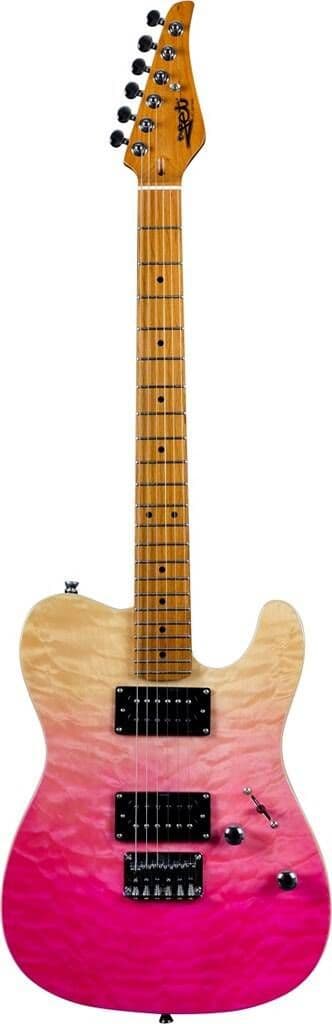 Jet JT450 Electric Guitar - Pink (Quilted Top)