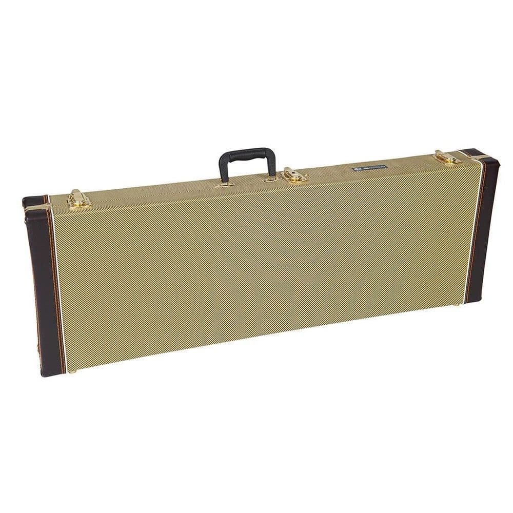 Étui Pour Guitare Kinsman KUDG2 - Coque Bois - Léger - Rembourré - Poche Accessoires - Marron