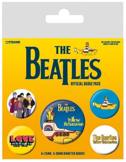 Pyramid Beatles Yellow Submarine Badges 5 Pack