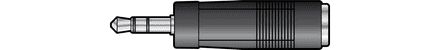 QTX Adaptor 3.5mm Stereo Jack Plug – 6.3mm Stereo Jack Socket